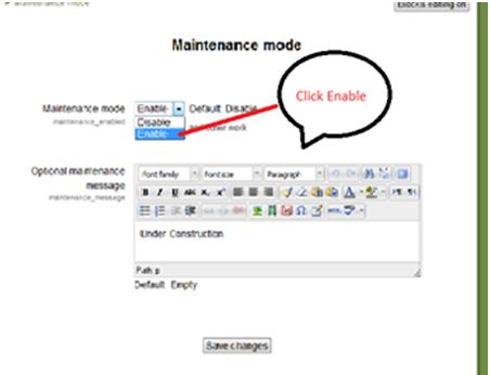 Enable Maintenance Mode